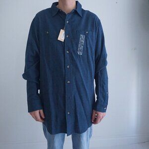 Redhead Brand Blue Heavyweight Cotton Button Up Outdoor Shirt Size LT (NWT)
